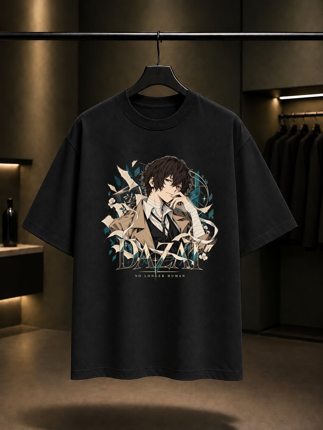 Bungou Stray Dogs Dazai No Longer Human Tişört Siyah