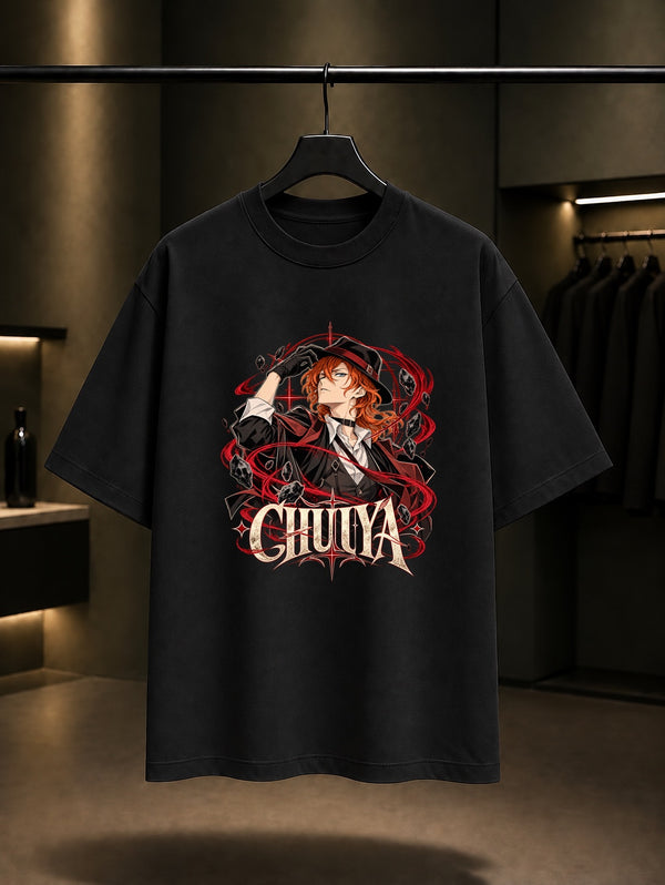 Bungou Stray Dogs Chuuya Gravity Tişört Siyah