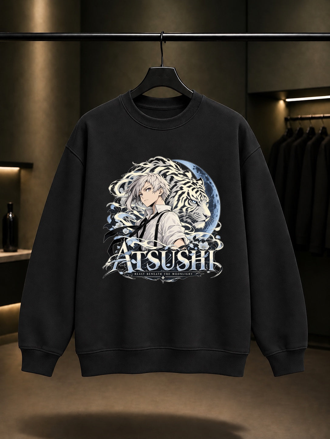 Bungou Stray Dogs Atsushi Moonlight Sweatshirt Siyah