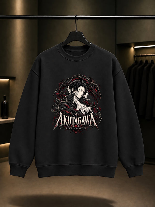 Bungou Stray Dogs Akutagawa Rashomon Sweatshirt Siyah