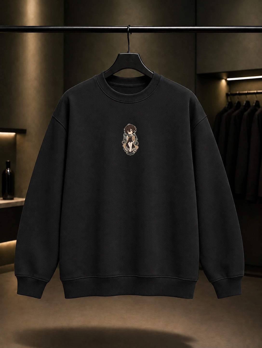 Bungou Stray Dogs Mini Dazai Sweatshirt Siyah