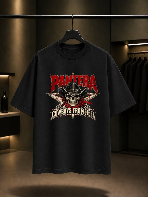 Pantera Cowboys from Hell Kırık Yıldız Tişört Siyah