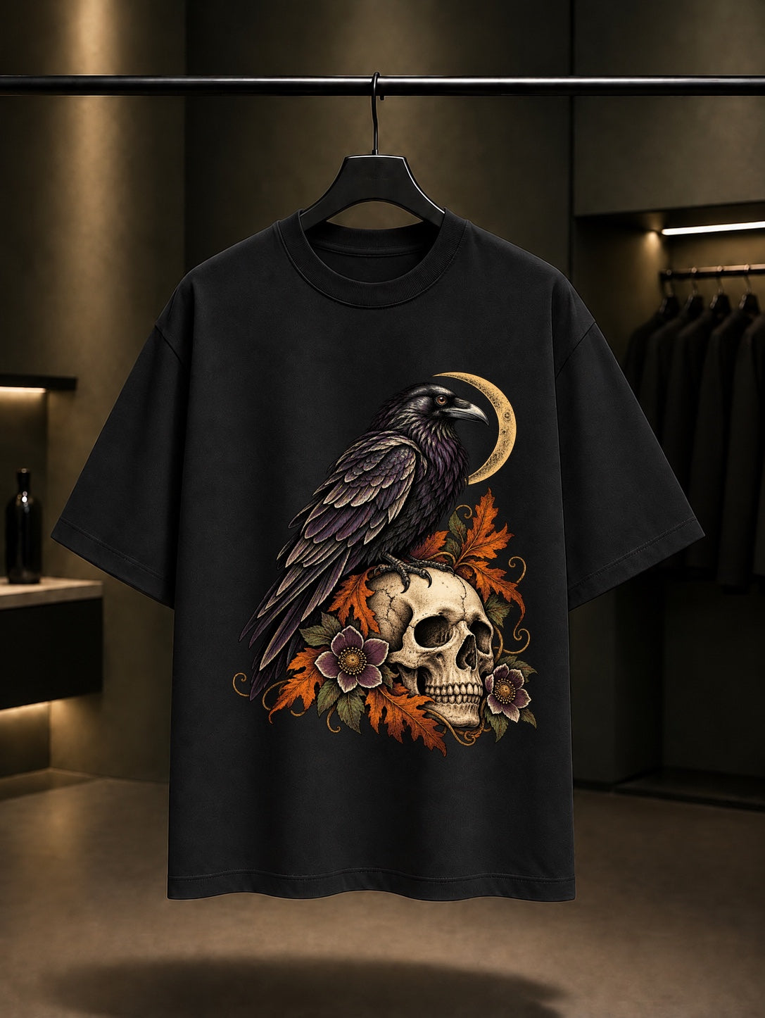 Halloween Raven Reliquary Tişört Siyah
