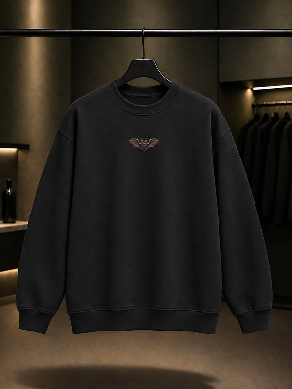 Halloween Mini Bat Sweatshirt Siyah