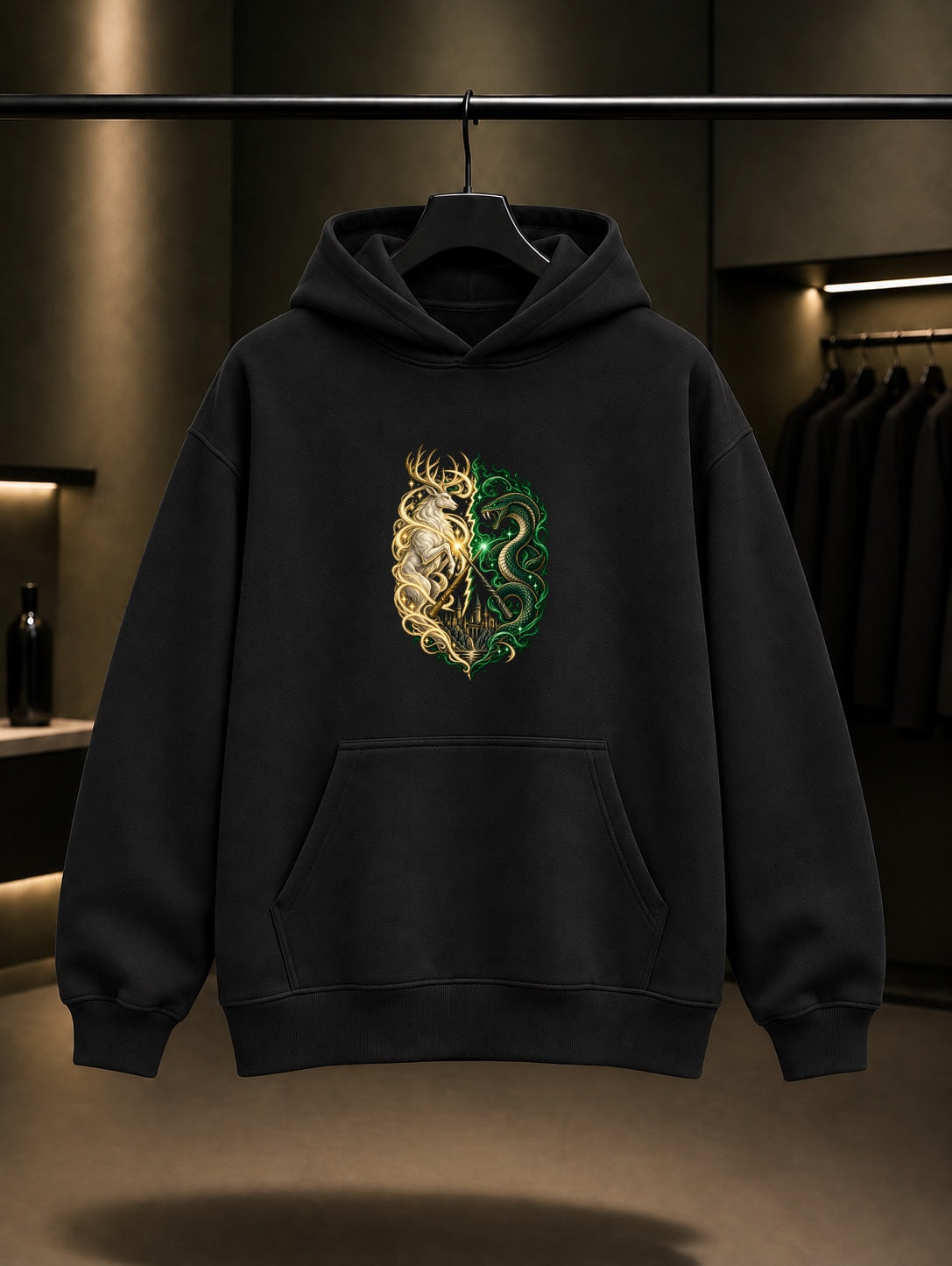Harry Potter Light and Dark Kapüşonlu Sweatshirt Siyah