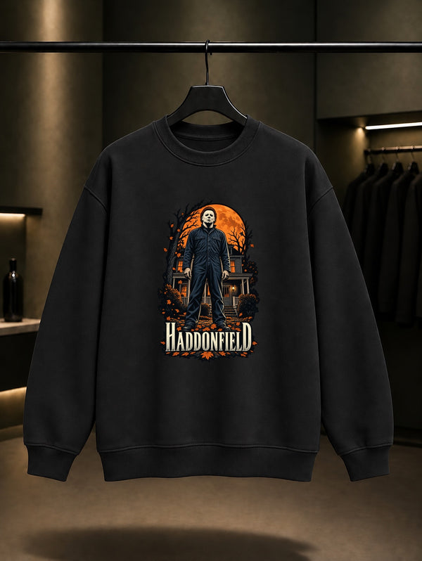 Michael Myers Haddonfield Night Sweatshirt Siyah
