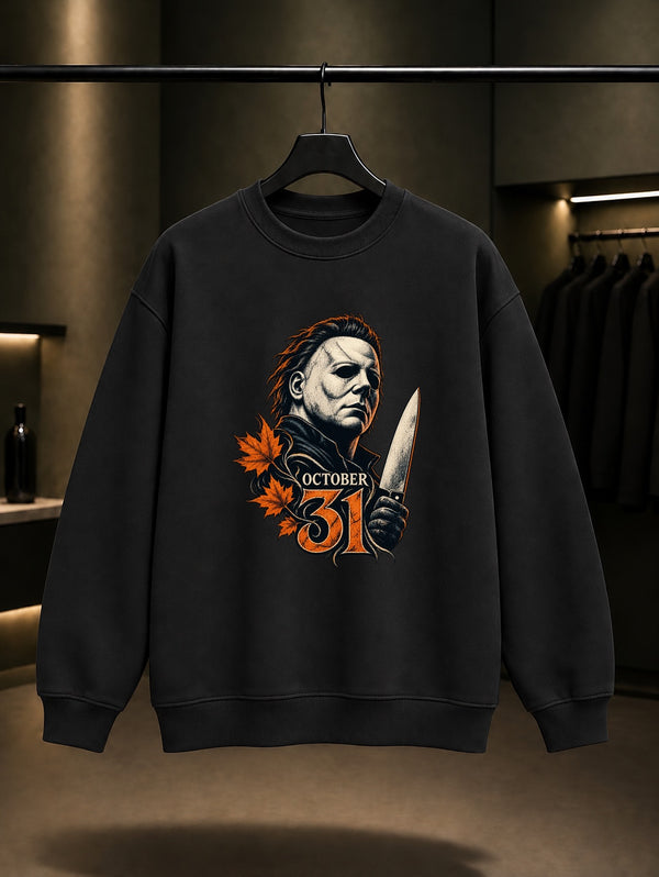 Michael Myers October 31 Sweatshirt Siyah