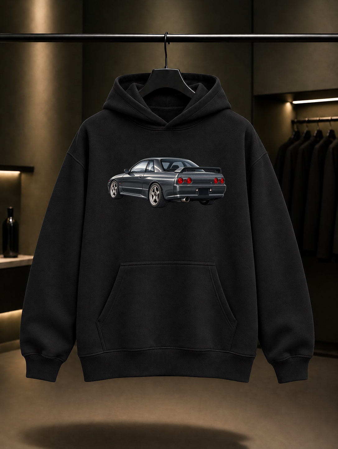 Midnight Club Skyline BNR32 GT-R Kapüşonlu Sweatshirt Siyah