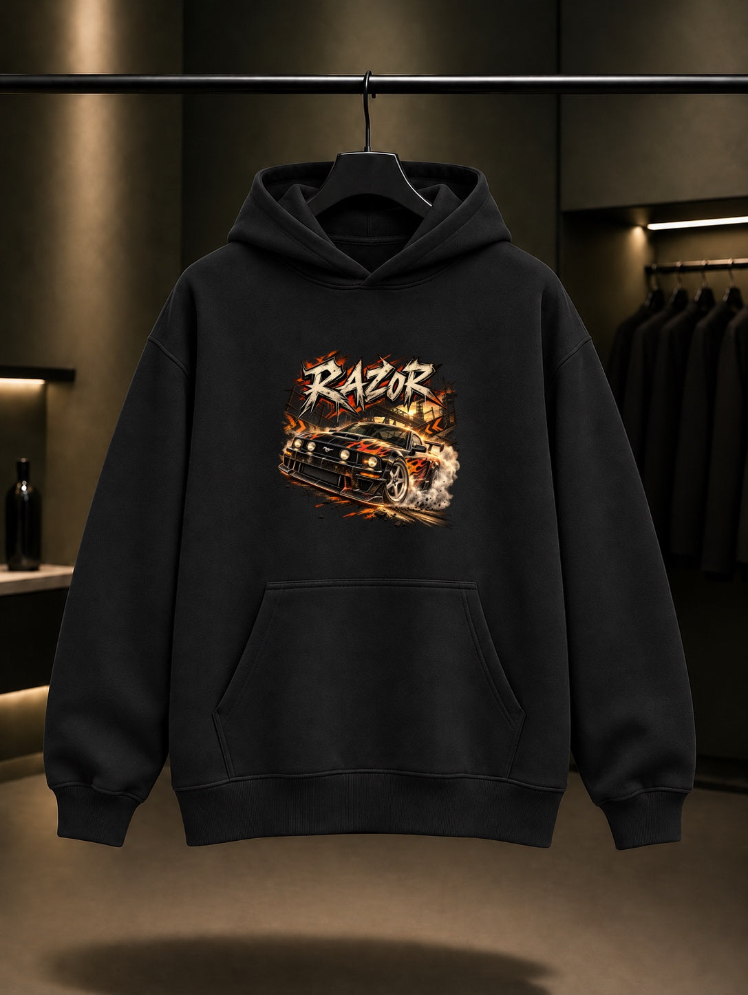 Most Wanted Razor Street Race Kapüşonlu Sweatshirt Siyah