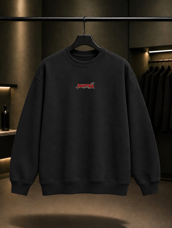 Pantera Snake Mini Yılan Logo Sweatshirt Siyah