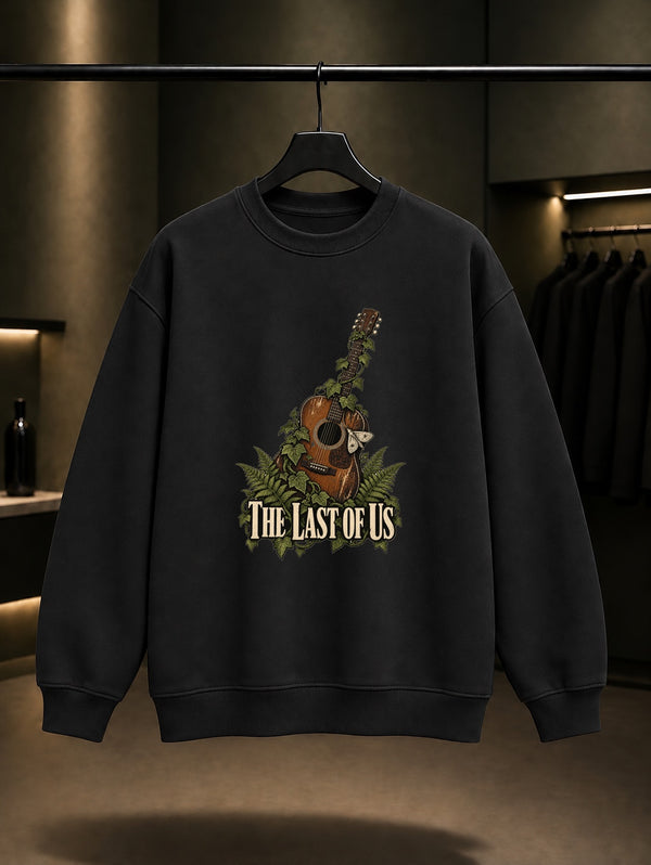 The Last of Us Gitar ve Eğrelti Sweatshirt Siyah