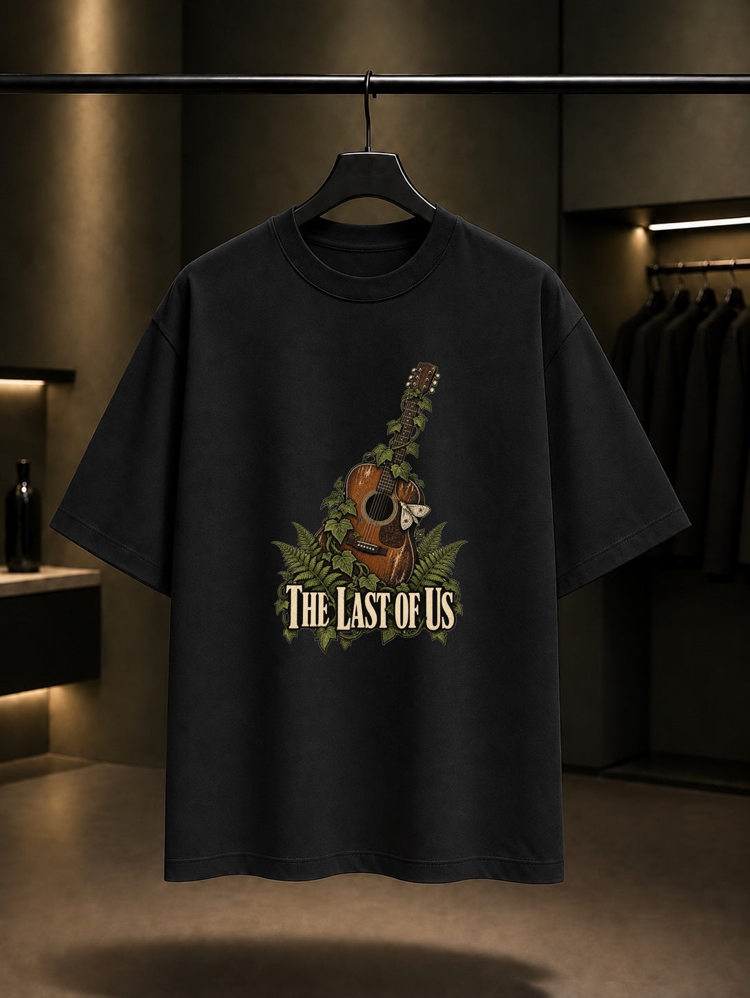 The Last of Us Gitar ve Eğrelti Tişört Siyah