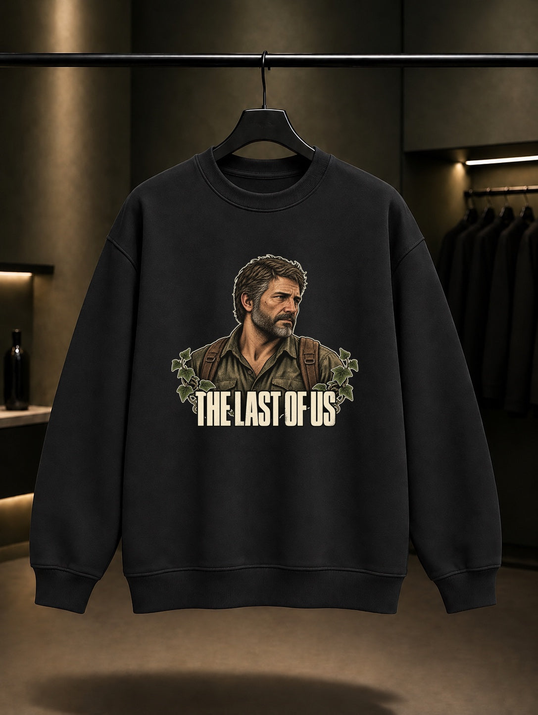 The Last of Us Joel Portre Sweatshirt Siyah