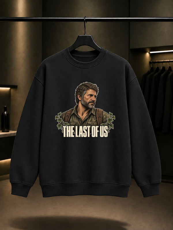 The Last of Us Joel Portre Sweatshirt Siyah