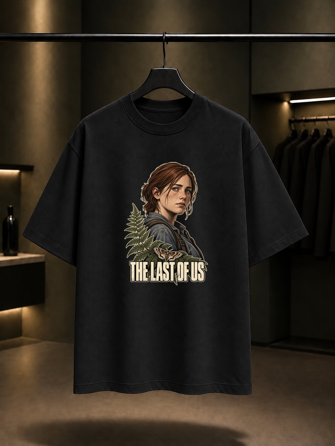 The Last of Us Ellie Portre Tişört Siyah