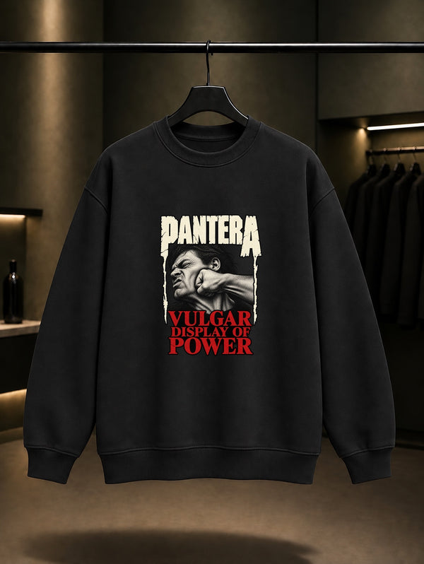 Pantera Vulgar Kırık Çerçeve Sweatshirt Siyah