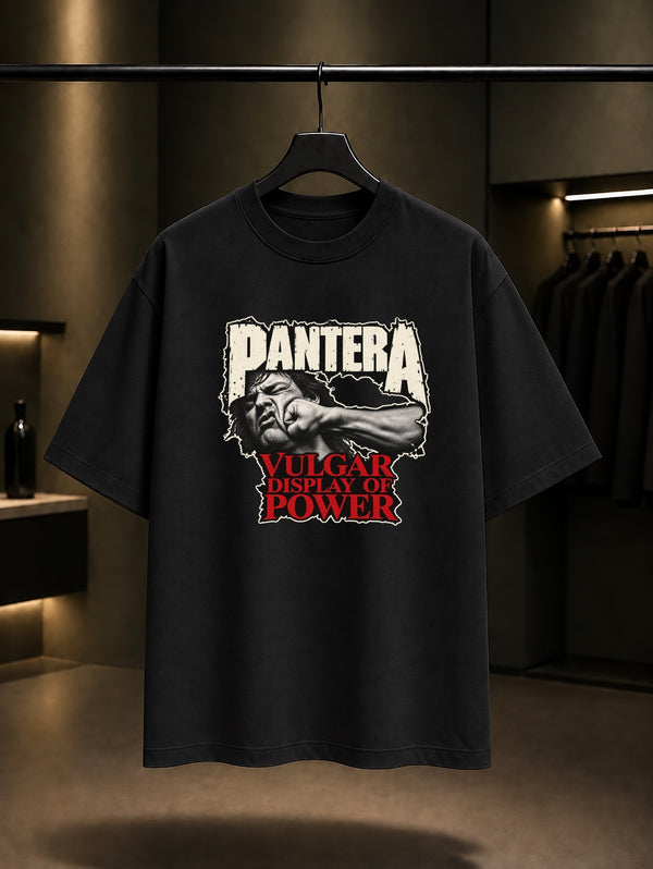 Pantera Vulgar Vulgar Damga Tişört Siyah
