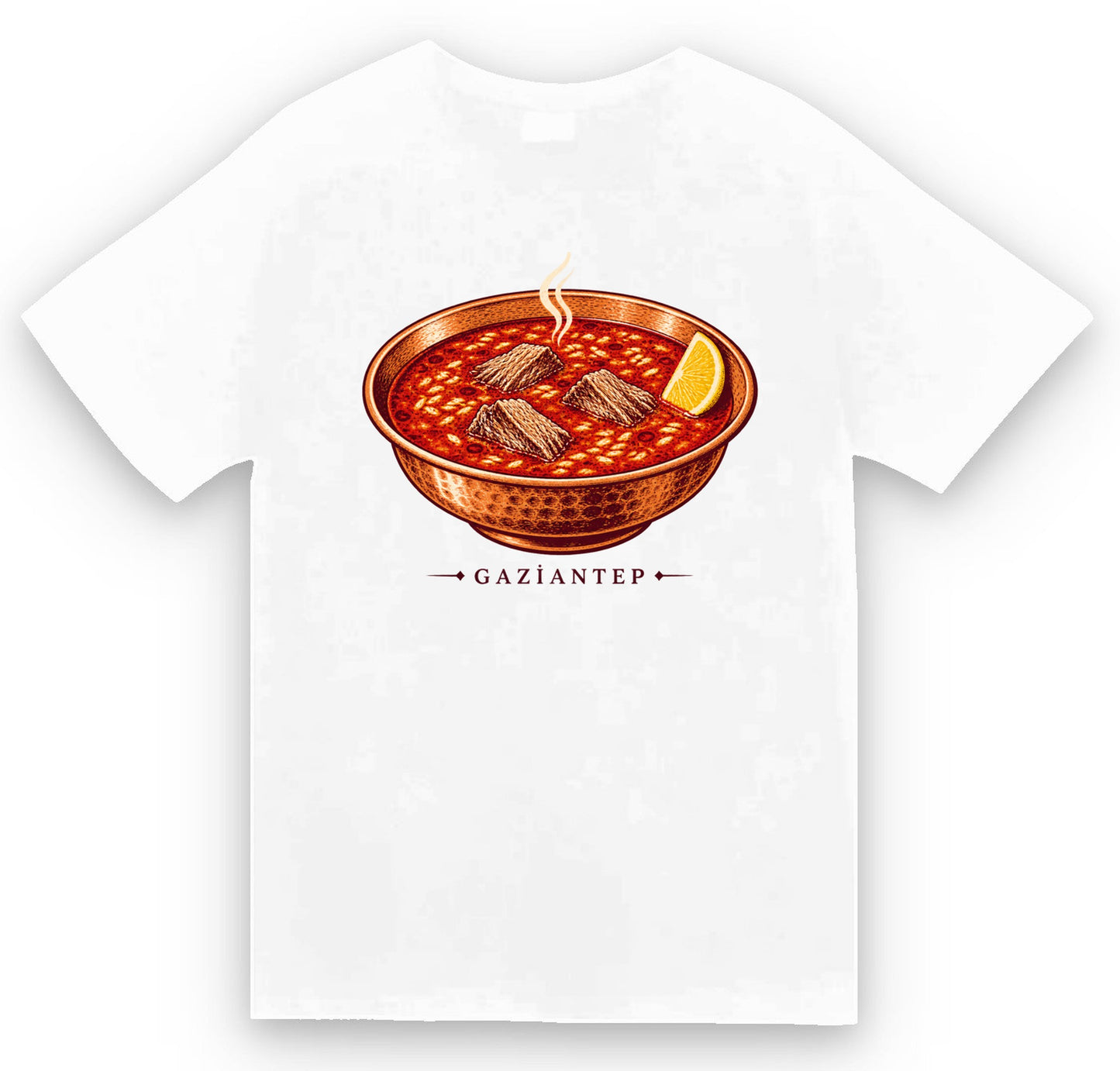 Gaziantep Beyran baskılı beyaz t-shirt