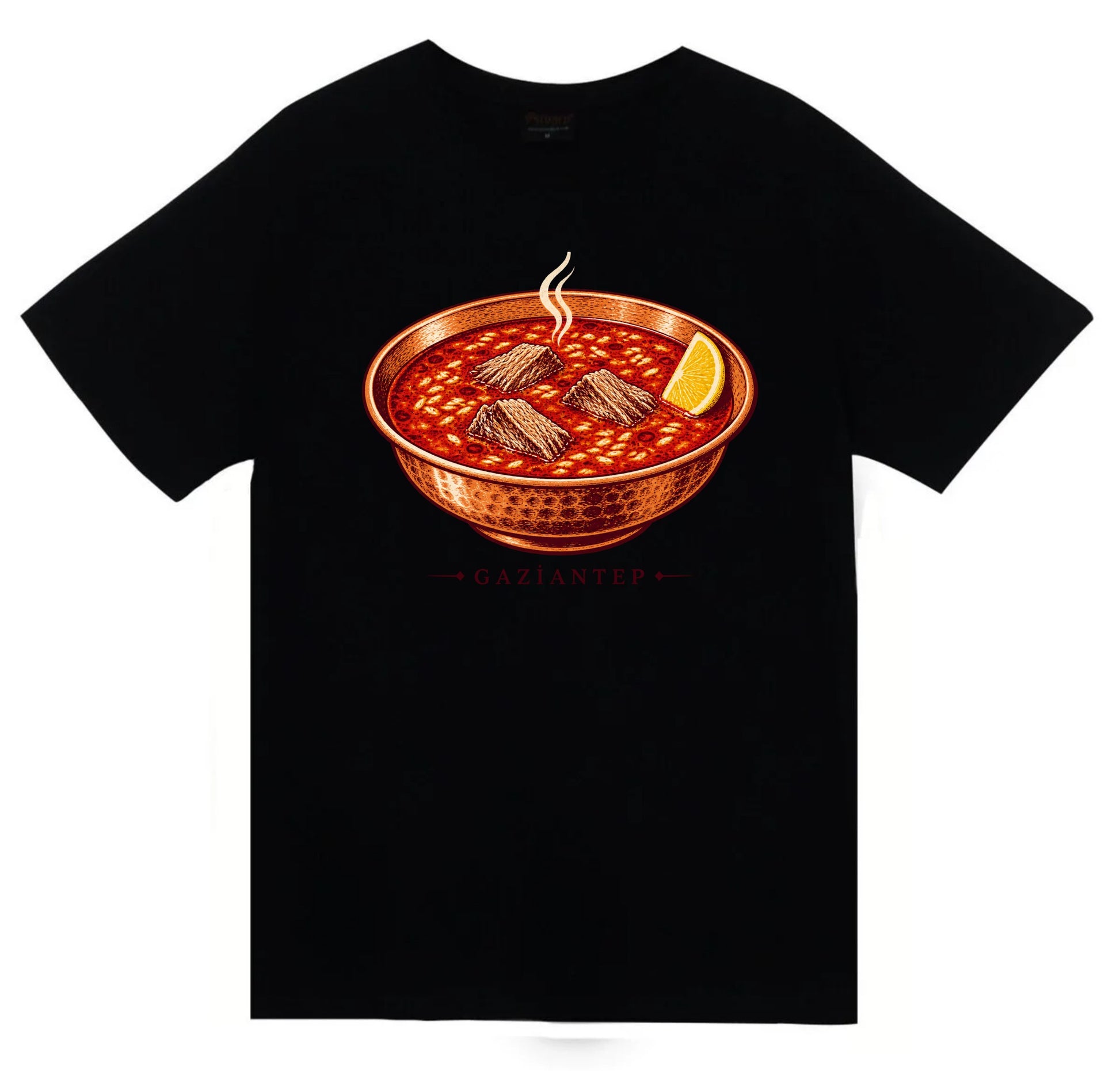 Gaziantep Beyran baskılı siyah t-shirt