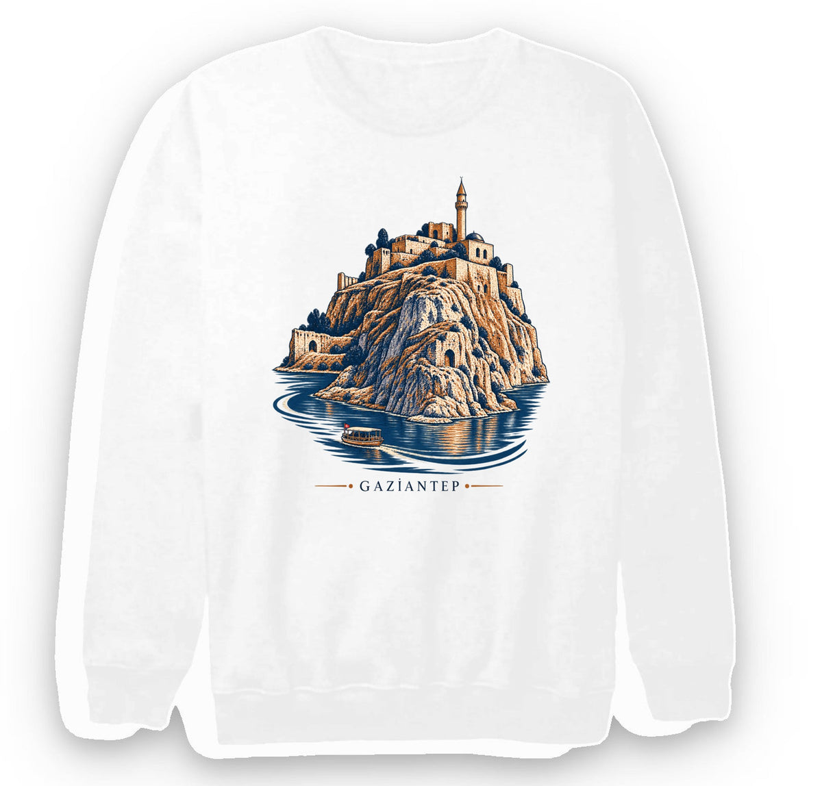 Gaziantep Rumkale baskılı beyaz sweatshirt