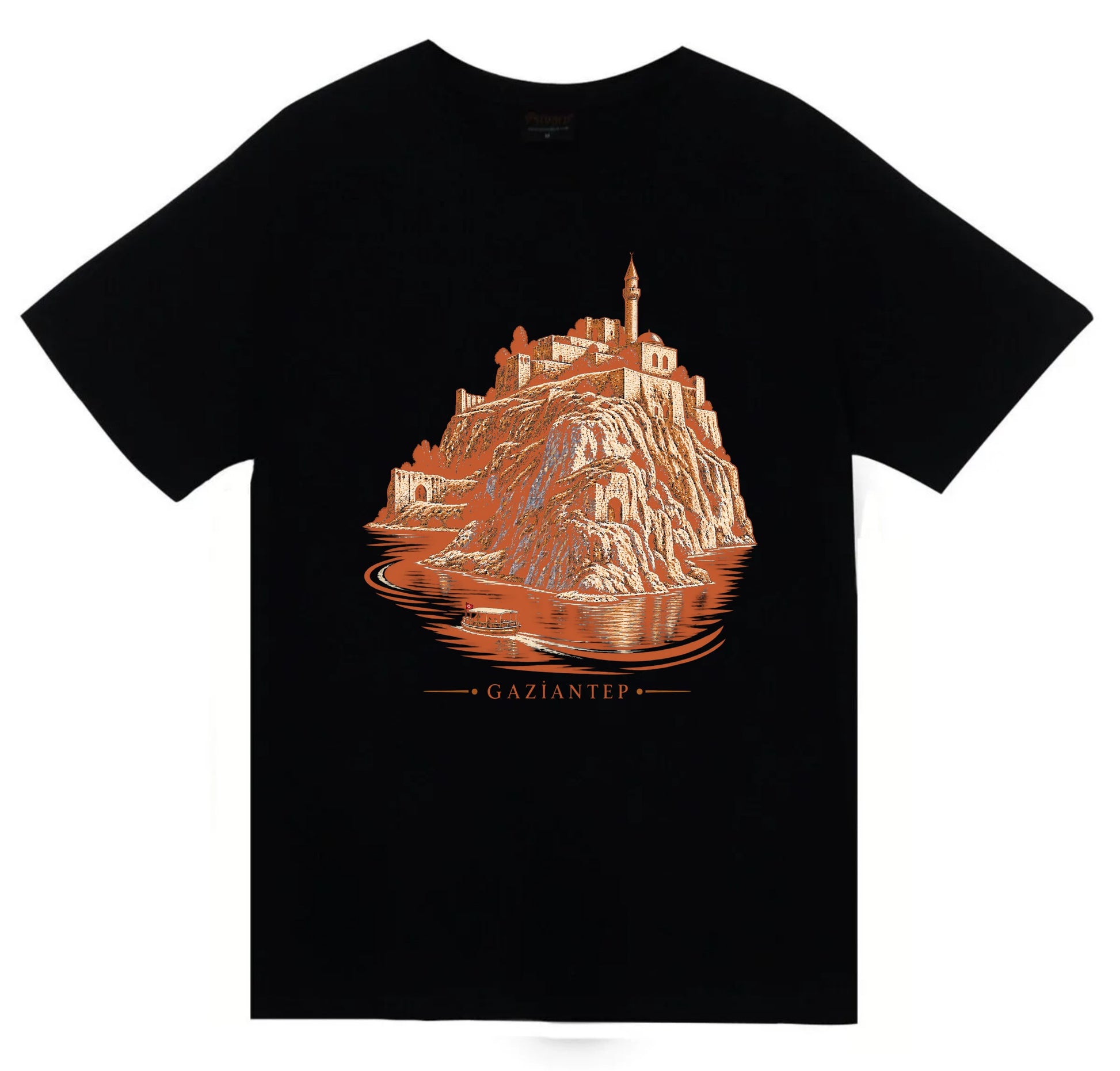 Gaziantep Rumkale baskılı siyah t-shirt