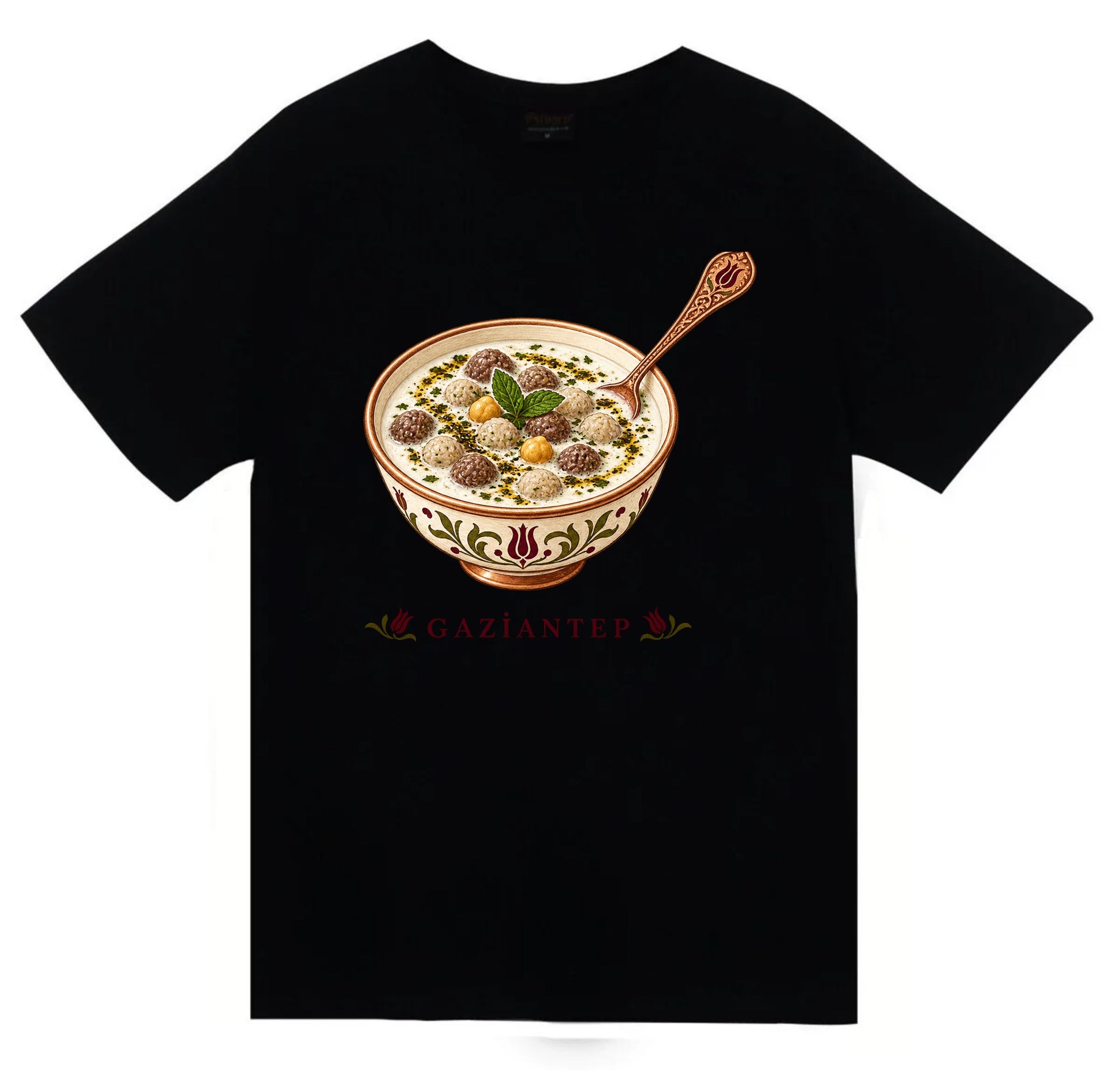 Gaziantep Yuvarlama baskılı siyah t-shirt