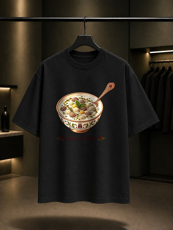 Gaziantep Yuvarlama baskılı siyah t-shirt