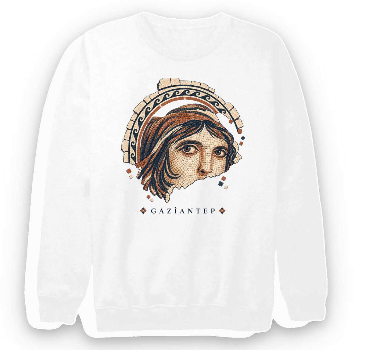 Gaziantep Zeugma Çingene Kızı baskılı beyaz sweatshirt