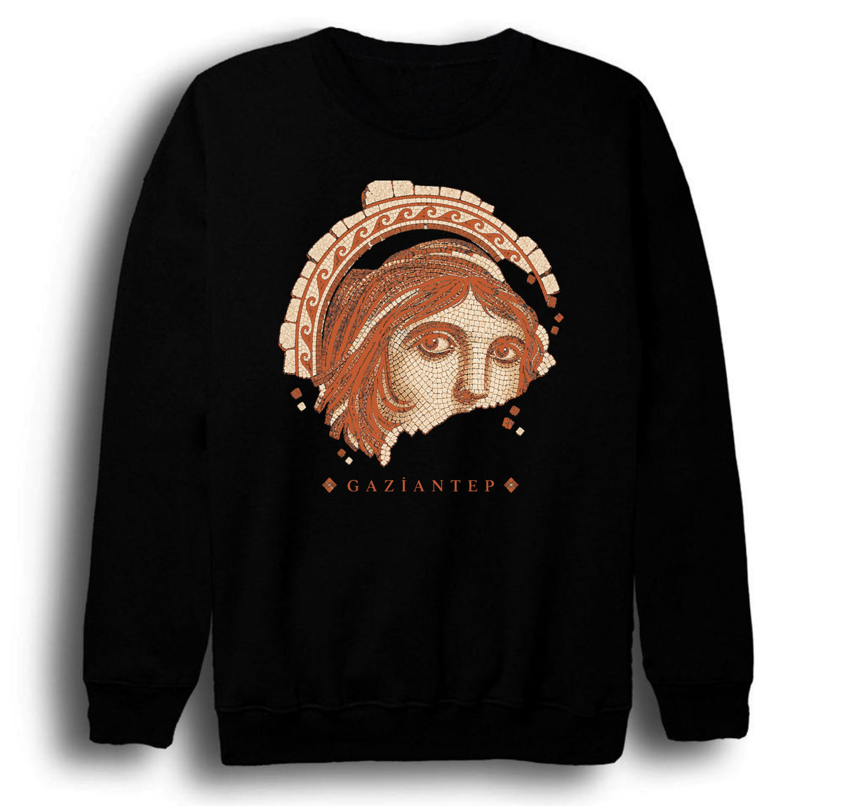 Gaziantep Zeugma Çingene Kızı baskılı siyah sweatshirt