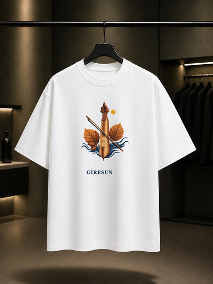 Giresun Görele Kemençe baskılı beyaz t-shirt