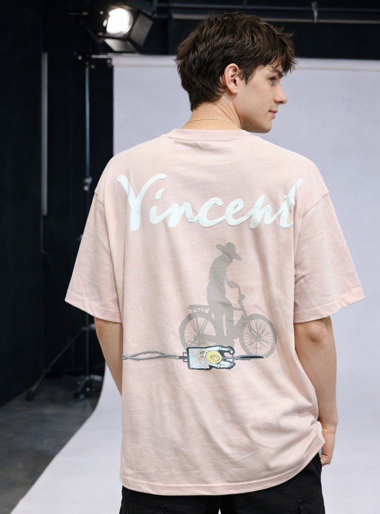 Vincent Van Gogh Sol Logo - Sırt Baskılı, Nakışlı Unisex %100 Pamuk Oversize T-shirt