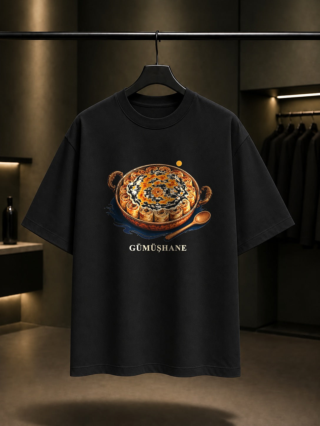 Gümüşhane Siron baskılı siyah t-shirt