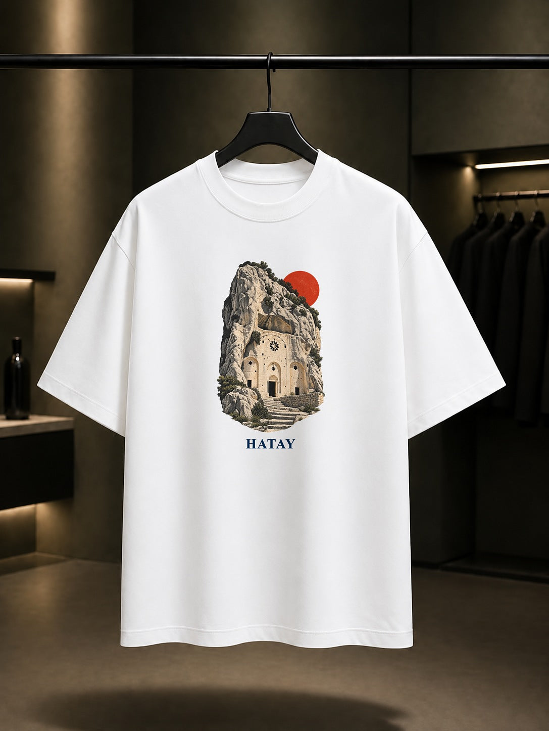 Hatay Saint Pierre Kilisesi baskılı beyaz t-shirt