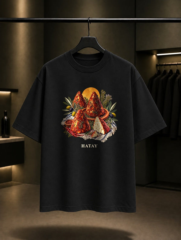 Hatay Sürk baskılı siyah t-shirt