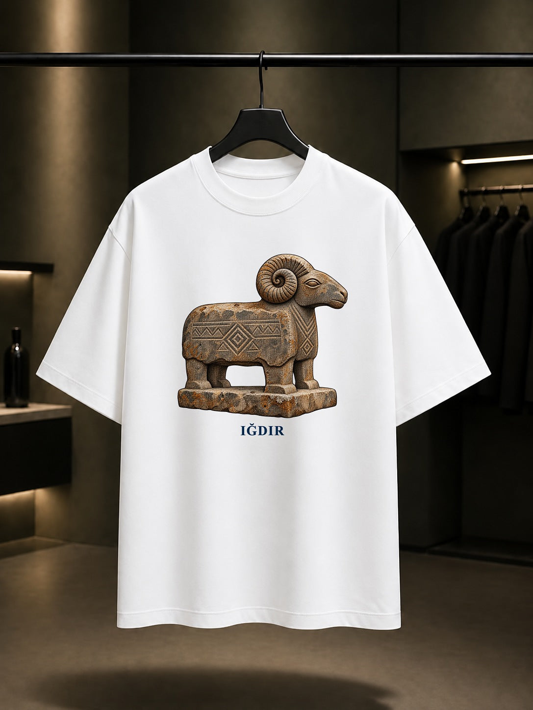 Iğdır Koç Mezar baskılı beyaz t-shirt