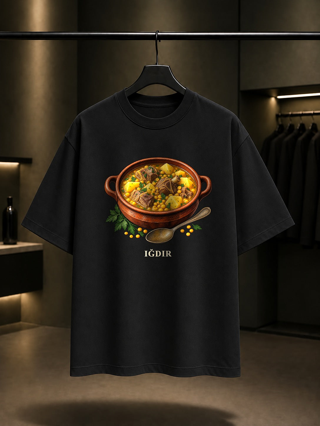 Iğdır Bozbaş baskılı siyah t-shirt