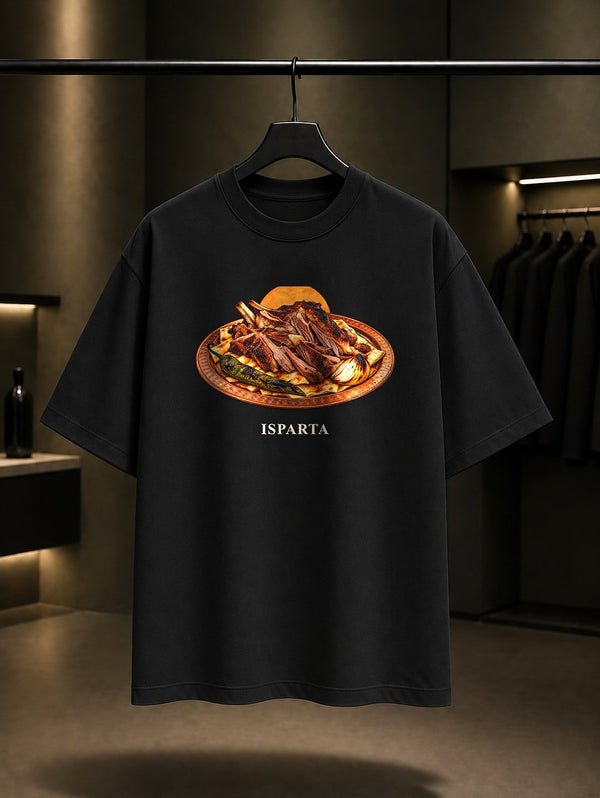 Isparta Fırın Kebabı baskılı siyah t-shirt