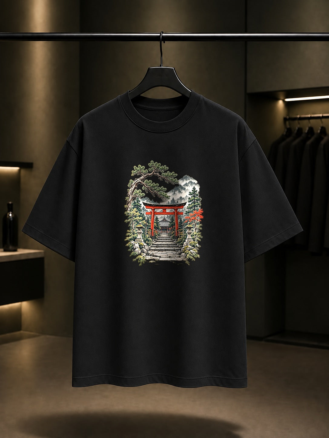 Torii Kapısı Baskılı Unisex %100 Pamuk Tişört · Japon Motifi