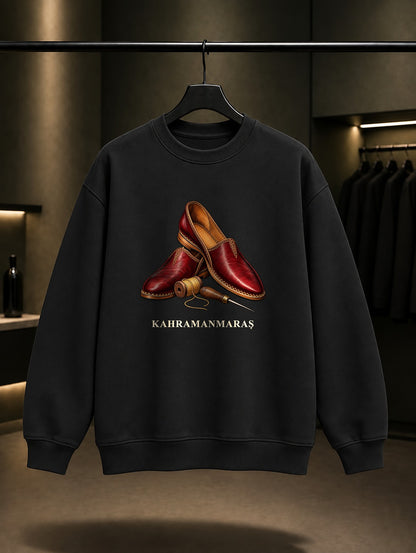 Kahramanmaraş Yemeni baskılı siyah sweatshirt