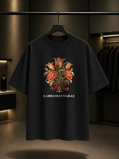 Kahramanmaraş Sim Sırma baskılı siyah t-shirt