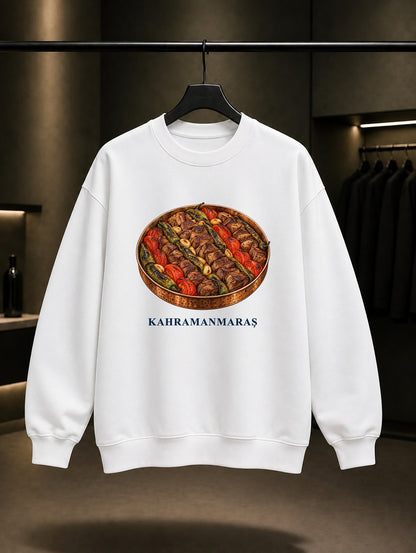 Kahramanmaraş Eli Böğründe baskılı beyaz sweatshirt