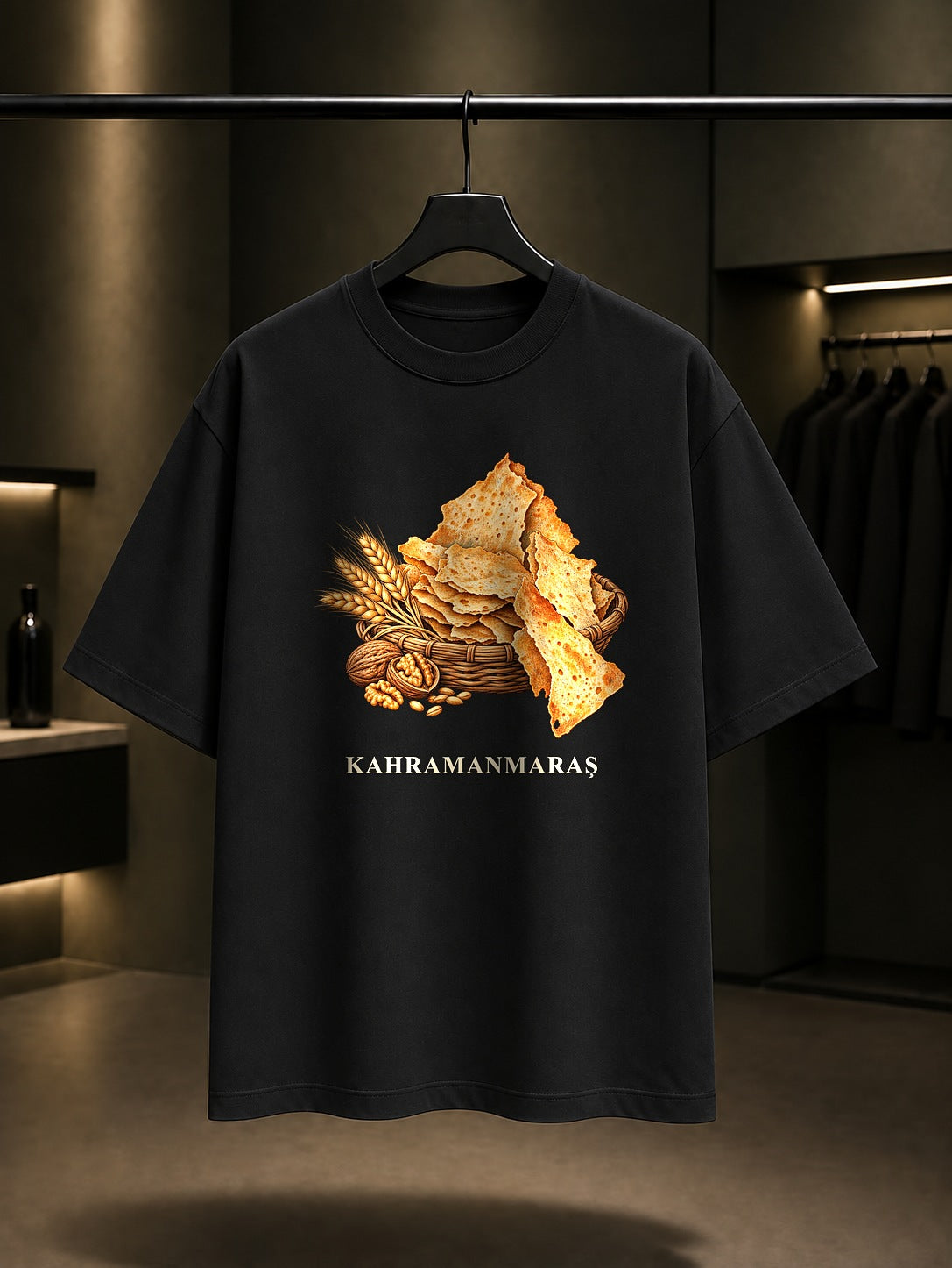 Kahramanmaraş Maraş Tarhanası baskılı siyah t-shirt