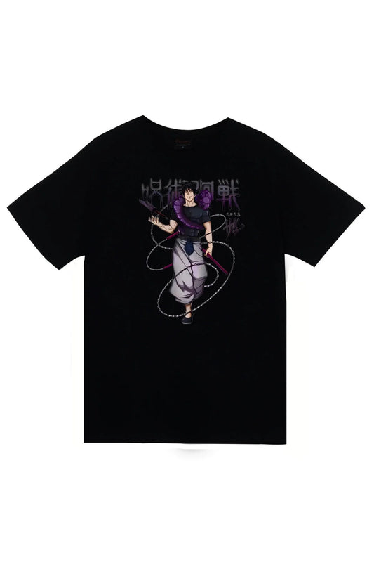 Jujutsu Kaisen Satoru Gojo Anime Baskılı Unisex %100 Pamuk Siyah T-shirt