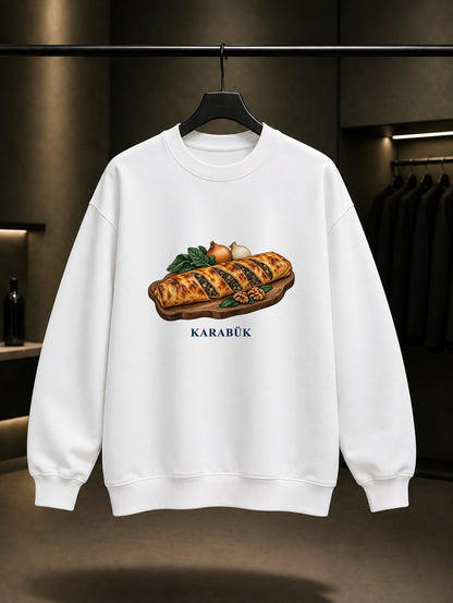 Karabük Safranbolu Bükmesi baskılı beyaz sweatshirt