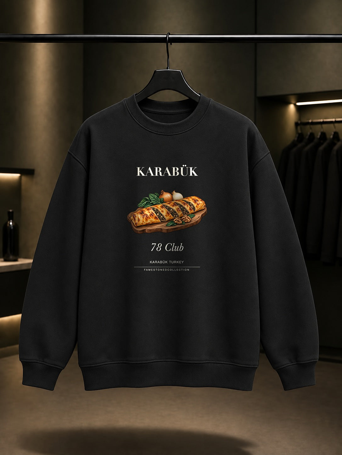 Karabük Safranbolu Bükmesi 78 Club baskılı siyah sweatshirt