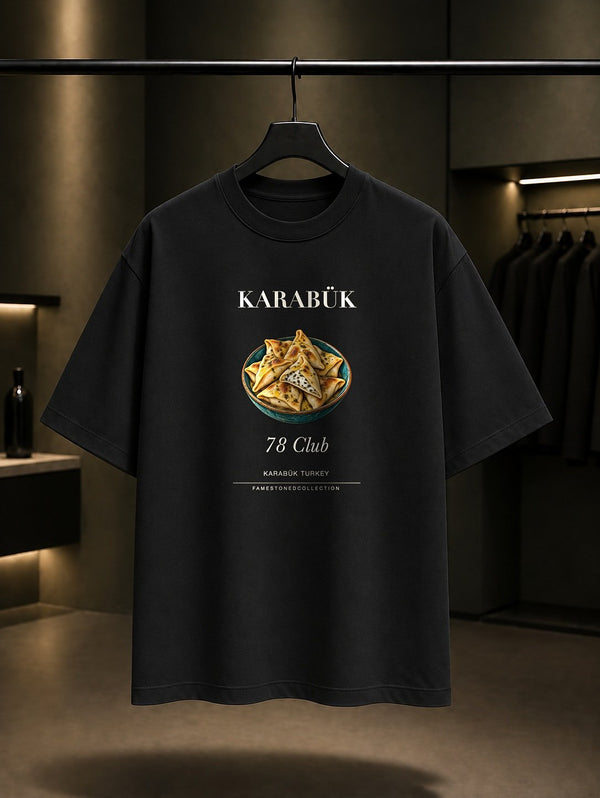 Karabük Perohi 78 Club baskılı siyah t-shirt