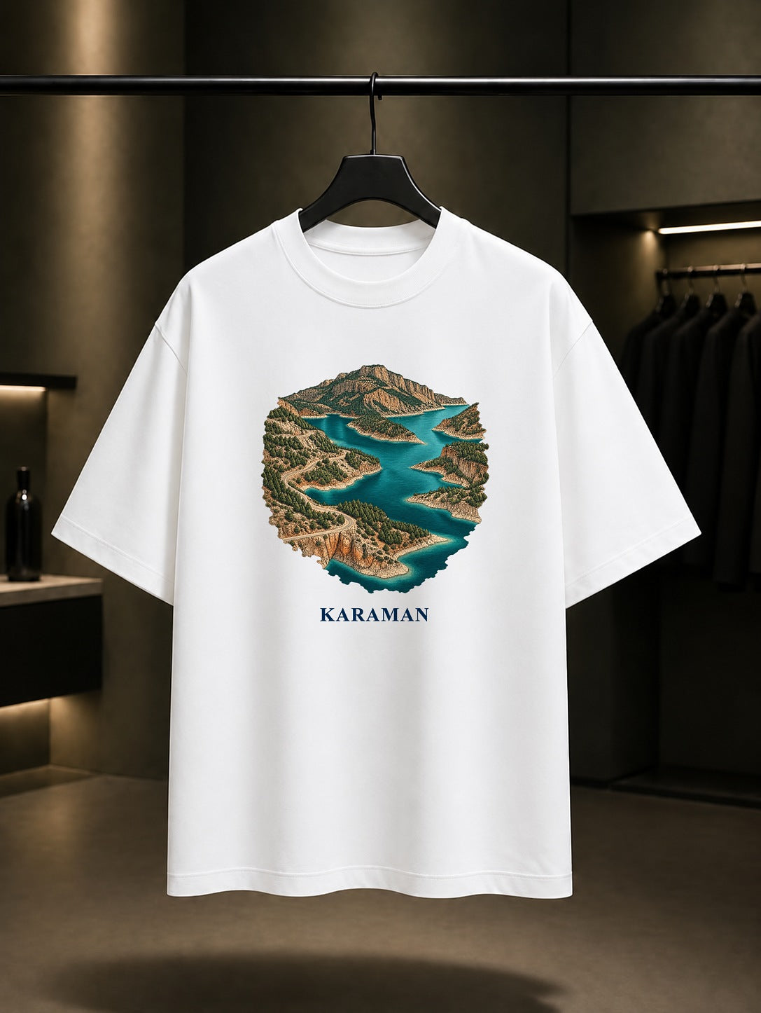 Karaman Ermenek Turkuaz baskılı beyaz t-shirt