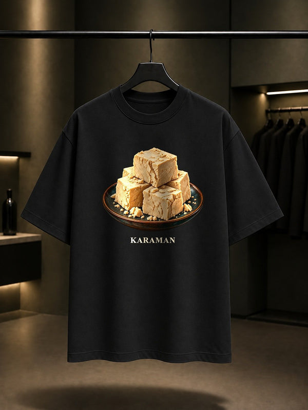 Karaman Ermenek Helvası baskılı siyah t-shirt