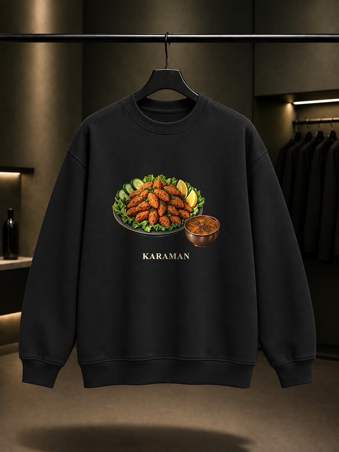 Karaman Batırık baskılı siyah sweatshirt