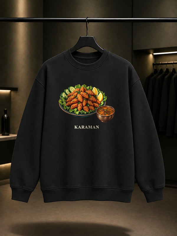 Karaman Batırık baskılı siyah sweatshirt